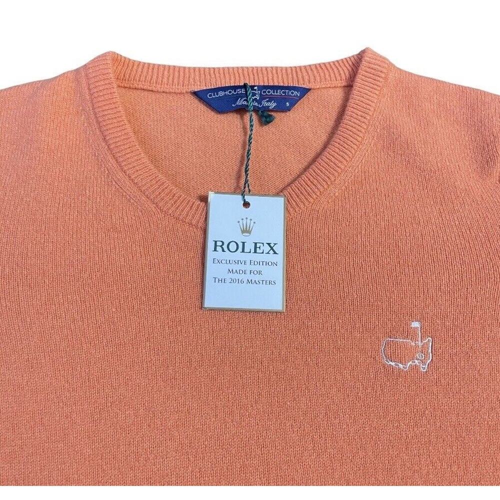 NWT Rolex Sweater Womens Small Coral Masters Augusta Clubhouse Cashmere Italy
